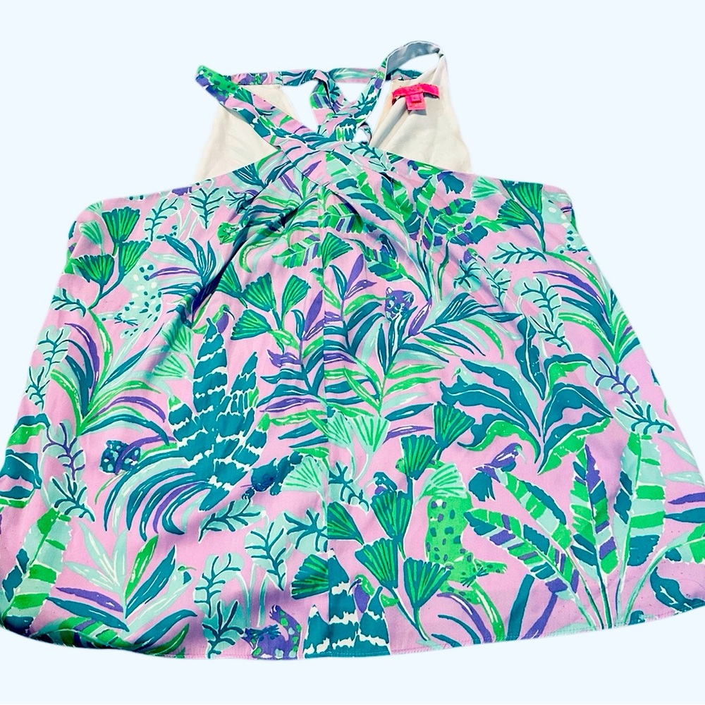 Lily Pulitzer cute tie, purple, cross neck top! SzL